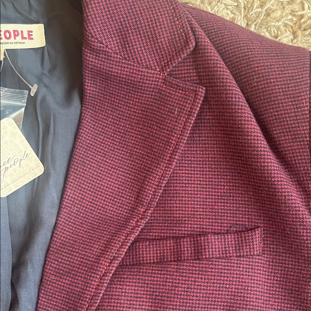 NWT Free People Agnes Deep Burgundy Blazer - Size M - Picture 7 of 13